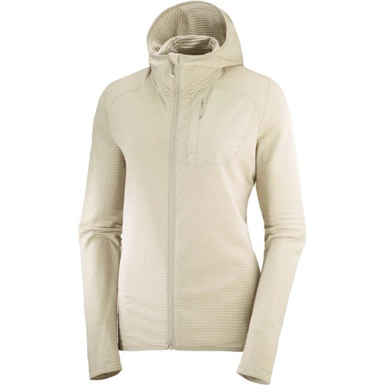 Cream Salomon Essential Lightwarm Hooded Women's Jackets | IE ET1529